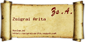 Zsigrai Arita névjegykártya